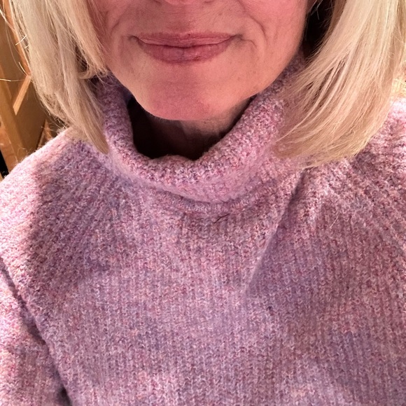 Pink Turtleneck Sweater With Sleeve Embroidery - Picture 7 of 7